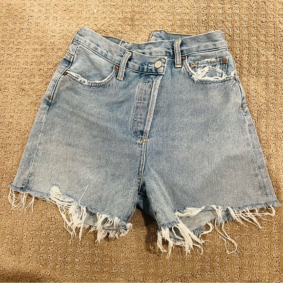 AGOLDE Criss Cross Upsized Denim Shorts - Picture 3 of 7